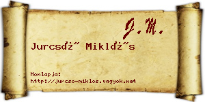 Jurcsó Miklós névjegykártya